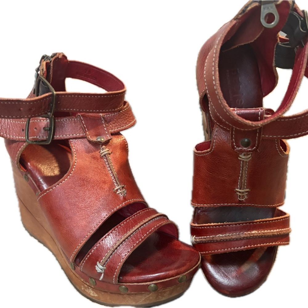 BED STU PRINCESS WEDGE RED RUSTIC 7